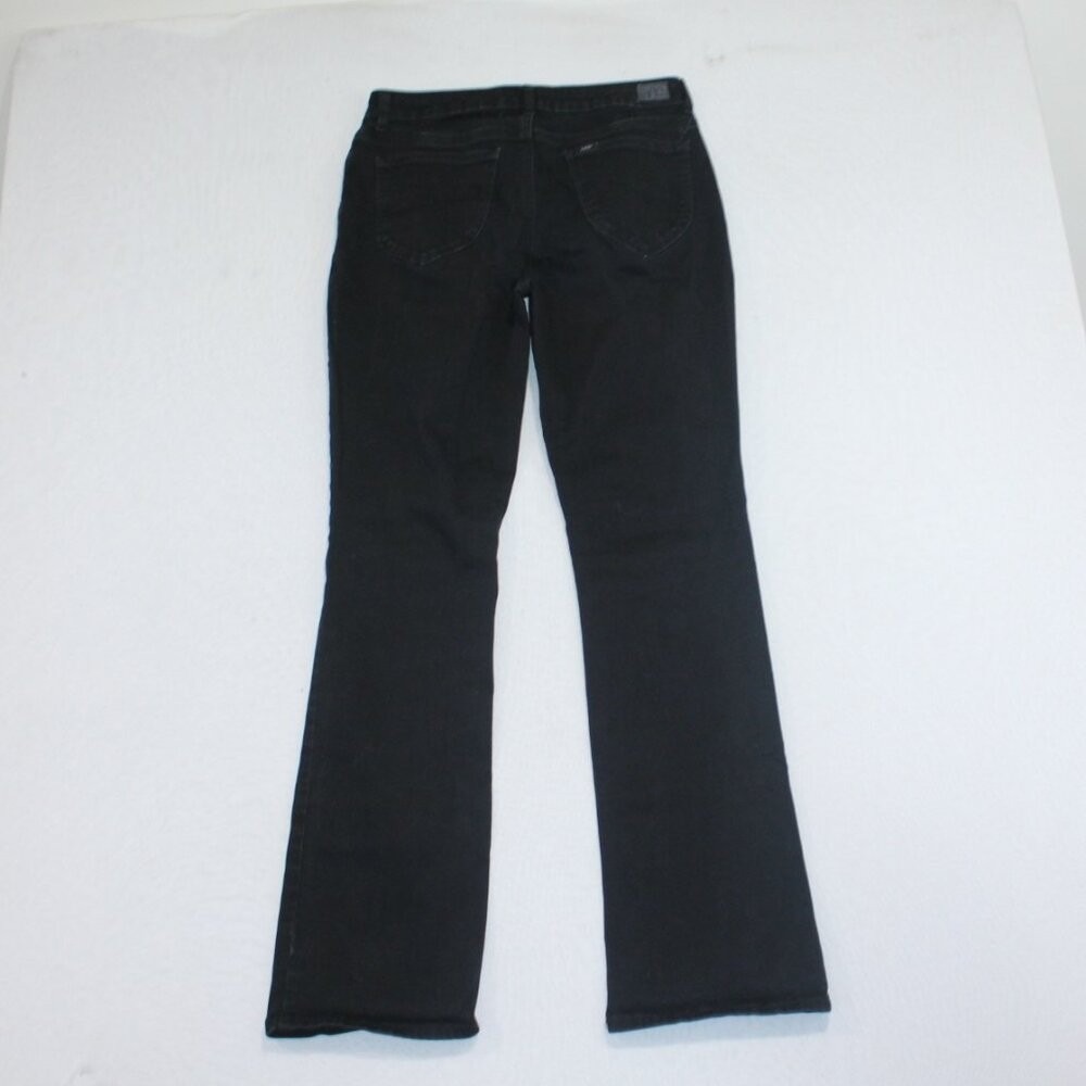 Lee Women Black Jeans 8 Bootcut Mid Rise Regular Fit Solid Denim